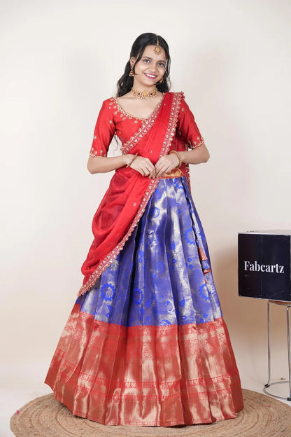 దక్షిణ భారత పండుగ సాంప్రదాయ హాఫ్ చీర (ఛవి) 