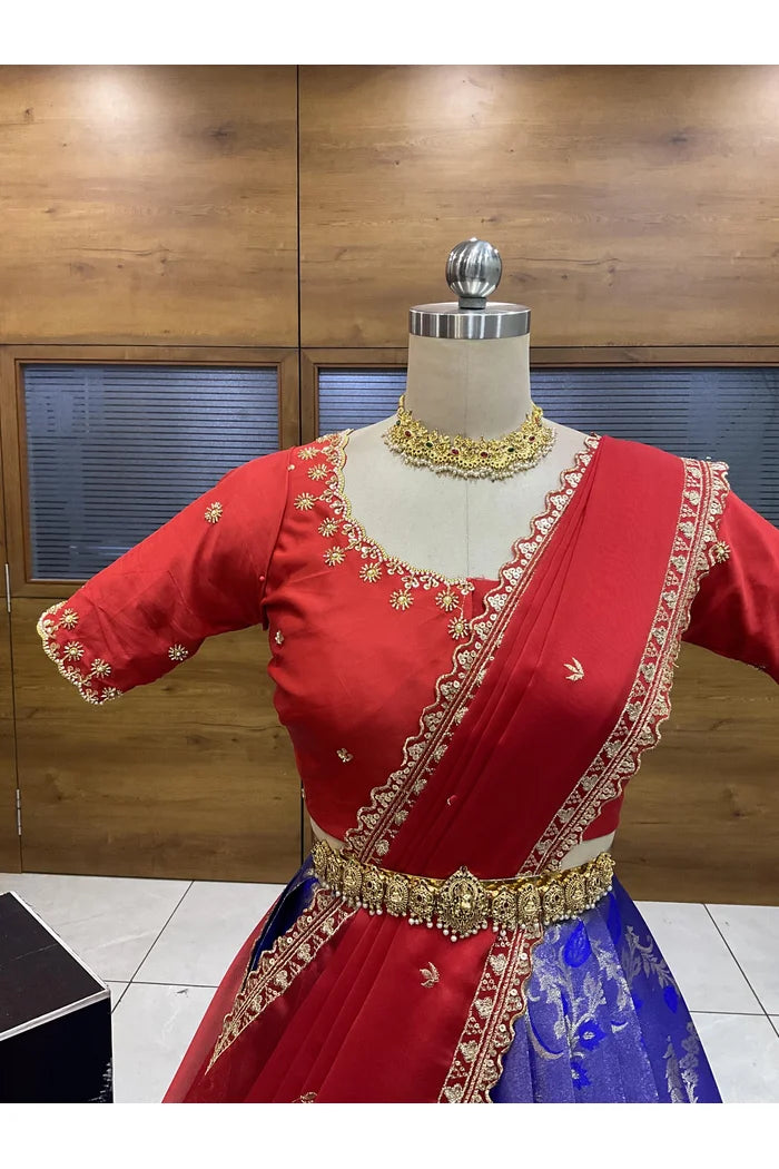 దక్షిణ భారత పండుగ సాంప్రదాయ హాఫ్ చీర (ఛవి) 