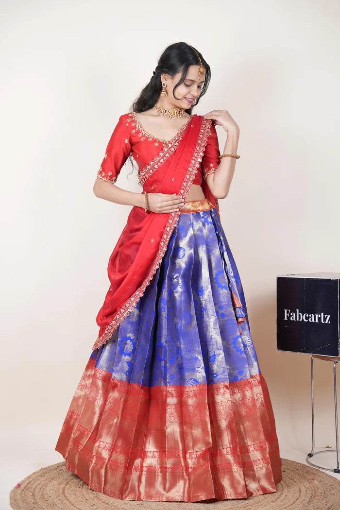 దక్షిణ భారత పండుగ సాంప్రదాయ హాఫ్ చీర (ఛవి) 