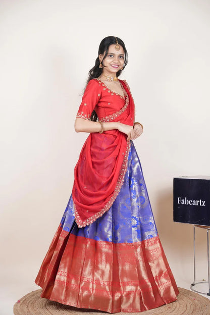 దక్షిణ భారత పండుగ సాంప్రదాయ హాఫ్ చీర (ఛవి) 