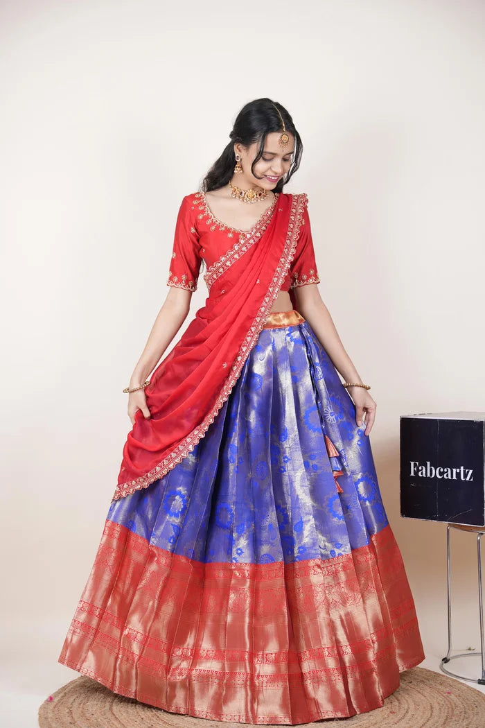 దక్షిణ భారత పండుగ సాంప్రదాయ హాఫ్ చీర (ఛవి) 