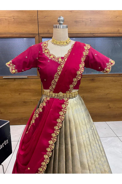 దక్షిణ భారత పండుగ సాంప్రదాయ హాఫ్ చీర (ఛవి) 