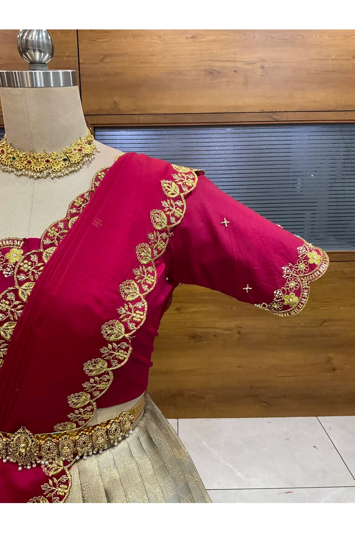 దక్షిణ భారత పండుగ సాంప్రదాయ హాఫ్ చీర (ఛవి) 