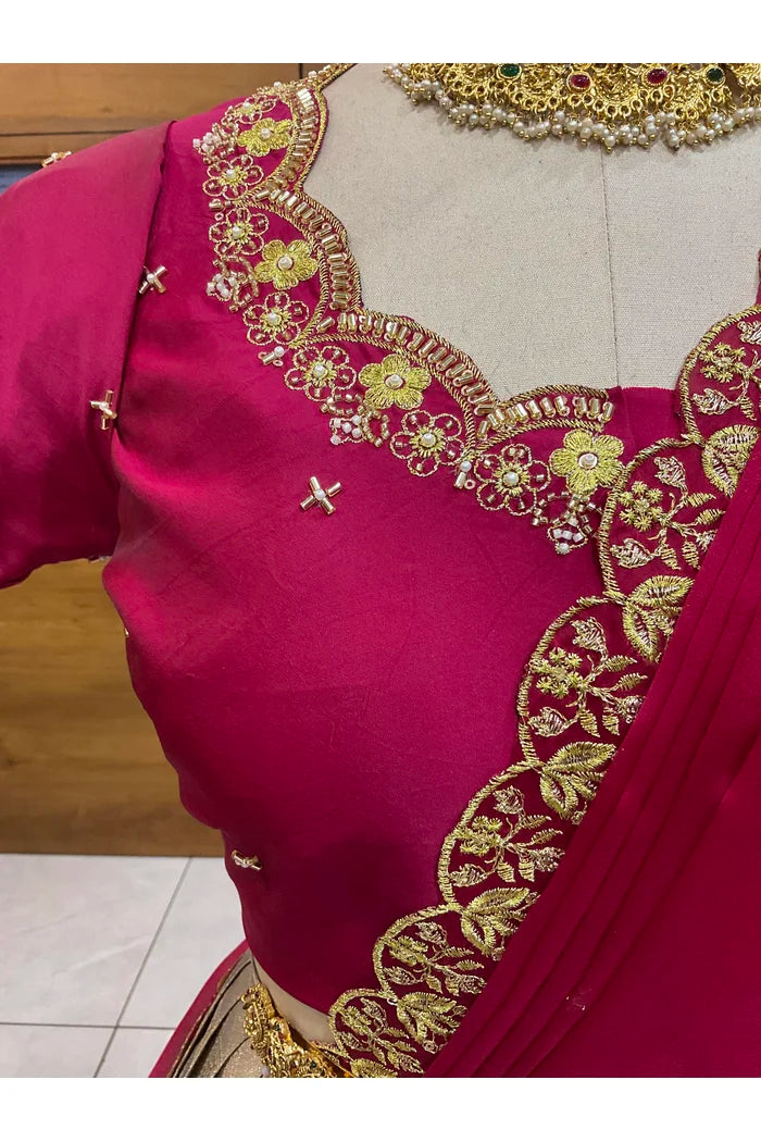 దక్షిణ భారత పండుగ సాంప్రదాయ హాఫ్ చీర (ఛవి) 