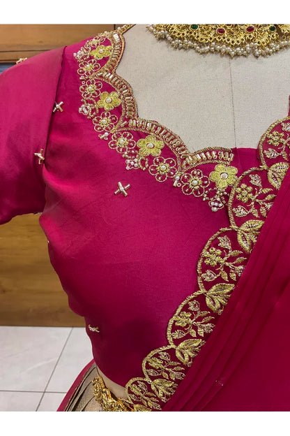 దక్షిణ భారత పండుగ సాంప్రదాయ హాఫ్ చీర (ఛవి) 