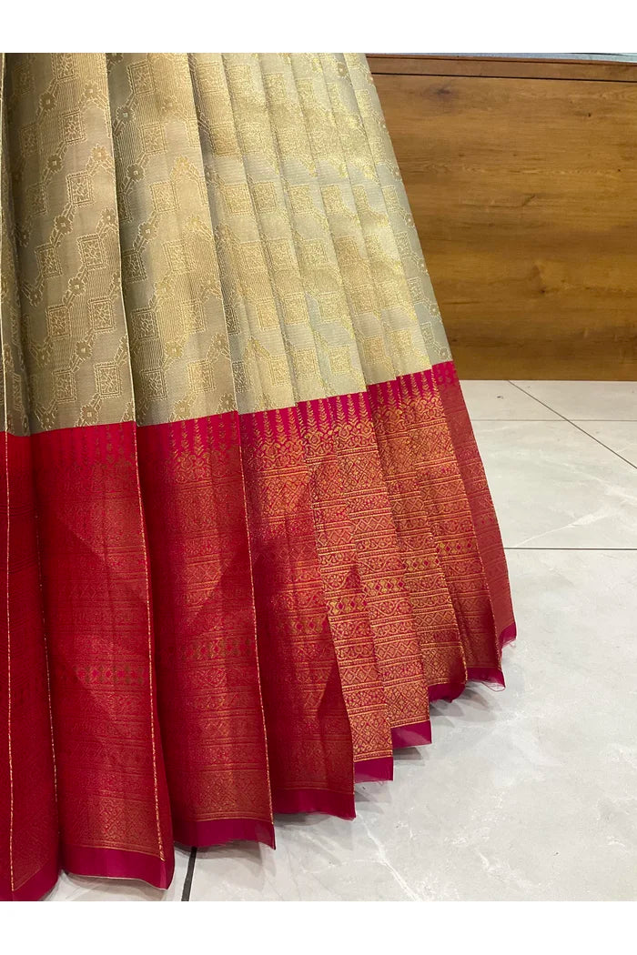 దక్షిణ భారత పండుగ సాంప్రదాయ హాఫ్ చీర (ఛవి) 