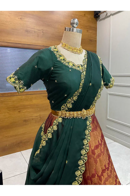 దక్షిణ భారత పండుగ సాంప్రదాయ హాఫ్ చీర (ఛవి) 