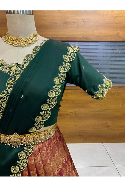 దక్షిణ భారత పండుగ సాంప్రదాయ హాఫ్ చీర (ఛవి) 