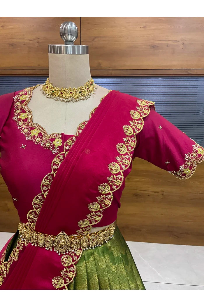 దక్షిణ భారత పండుగ సాంప్రదాయ హాఫ్ చీర (ఛవి) 