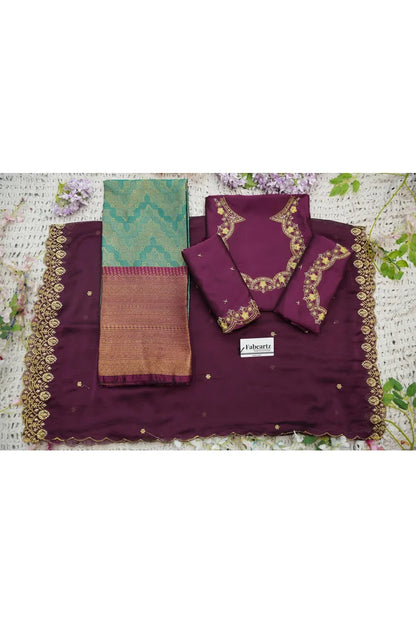 Beautiful South Indian Style Half Saree with Embroidery Work and Beads Work Blouse and Dupatta for Women | Mitali KV