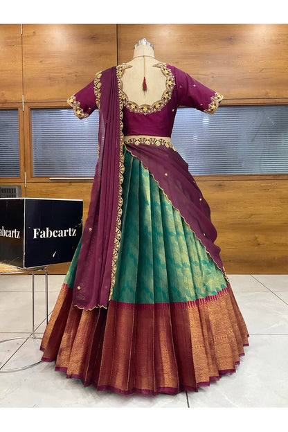 దక్షిణ భారత పండుగ సాంప్రదాయ హాఫ్ చీర (ఛవి) 