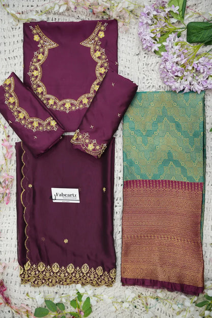 Beautiful South Indian Style Half Saree with Embroidery Work and Beads Work Blouse and Dupatta for Women | Mitali KV