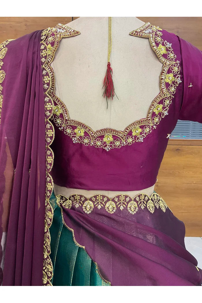 దక్షిణ భారత పండుగ సాంప్రదాయ హాఫ్ చీర (ఛవి) 