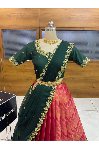 దక్షిణ భారత పండుగ సాంప్రదాయ హాఫ్ చీర (ఛవి) 