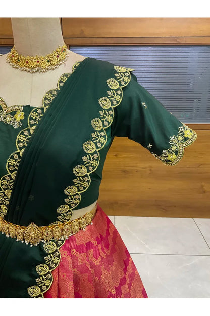 దక్షిణ భారత పండుగ సాంప్రదాయ హాఫ్ చీర (ఛవి) 