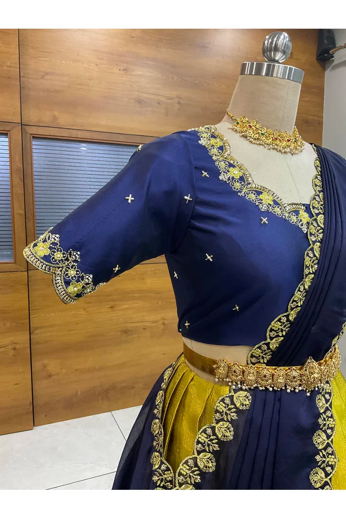 దక్షిణ భారత పండుగ సాంప్రదాయ హాఫ్ చీర (ఛవి) 