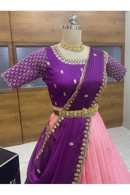 దక్షిణ భారత పండుగ సాంప్రదాయ హాఫ్ చీర (ఛవి) 