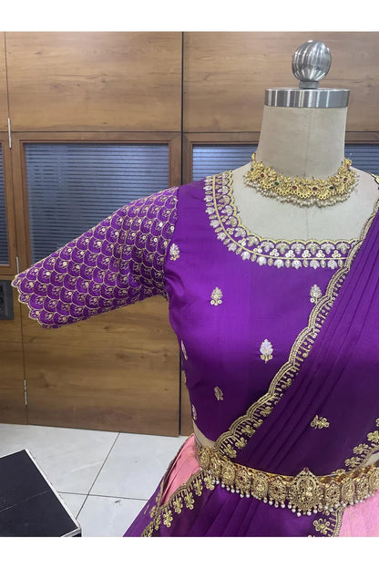 దక్షిణ భారత పండుగ సాంప్రదాయ హాఫ్ చీర (ఛవి) 