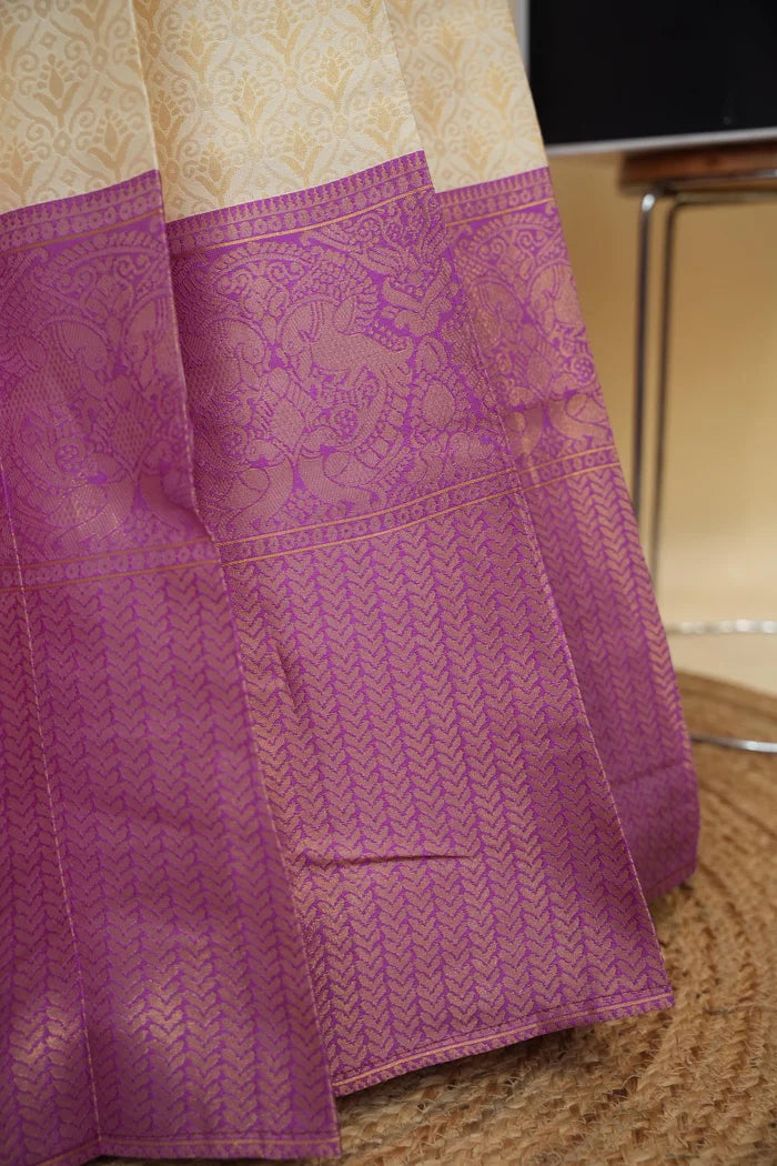 Beautiful South Indian Style Half Saree with Embroidery Work and Beads Work Blouse and Dupatta for Women | Reet KV