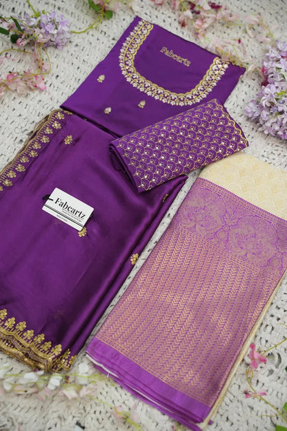 Beautiful South Indian Style Half Saree with Embroidery Work and Beads Work Blouse and Dupatta for Women | Reet KV