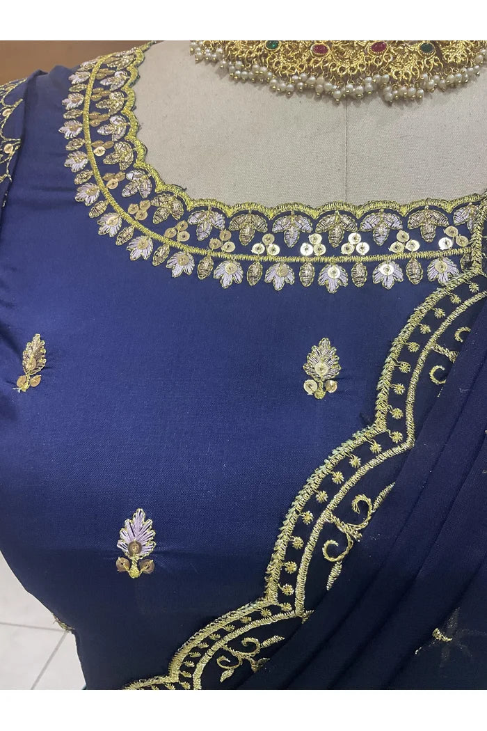 దక్షిణ భారత పండుగ సాంప్రదాయ హాఫ్ చీర (ఛవి) 