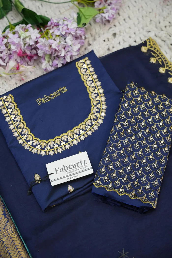 Beautiful South Indian Style Half Saree with Embroidery Work and Beads Work Blouse and Dupatta for Women | Reet KV