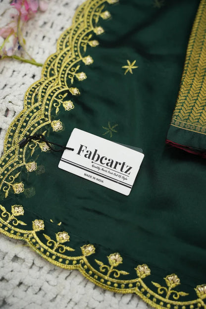 Beautiful South Indian Style Half Saree with Embroidery Work and Beads Work Blouse and Dupatta for Women | Reet KV
