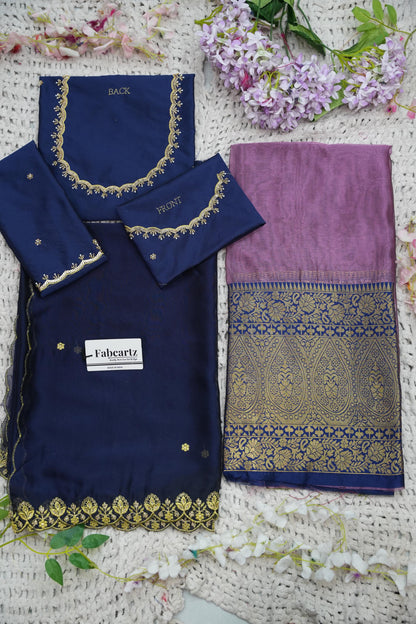 Beautiful South Indian Style Half Saree with (Hand Work) Beads Work Blouse and Dupatta for Women | Jyotiii