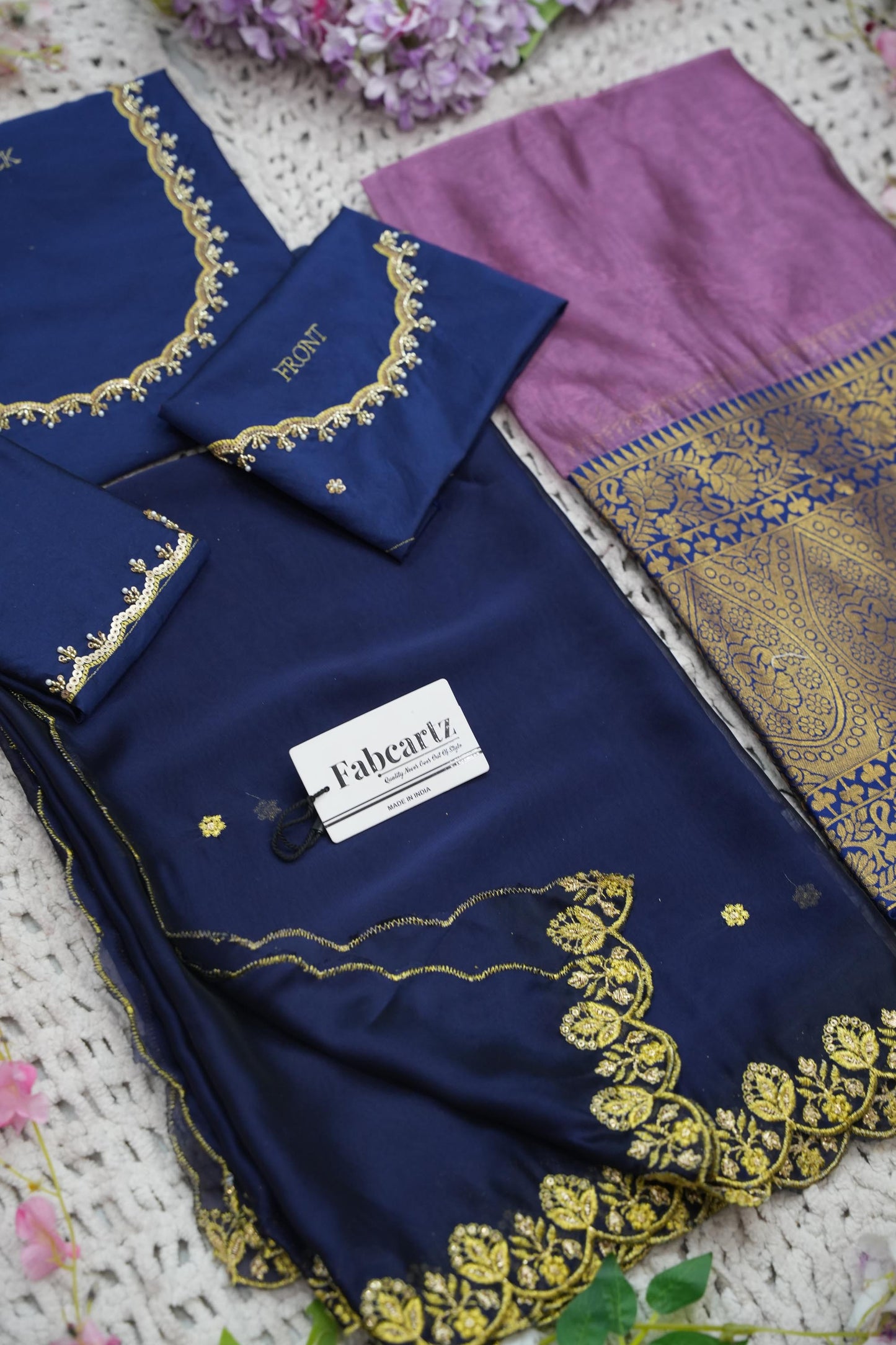 Beautiful South Indian Style Half Saree with (Hand Work) Beads Work Blouse and Dupatta for Women | Jyotiii