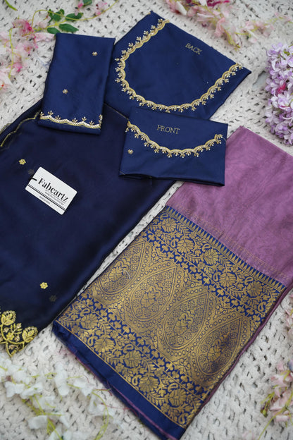 Beautiful South Indian Style Half Saree with (Hand Work) Beads Work Blouse and Dupatta for Women | Jyotiii
