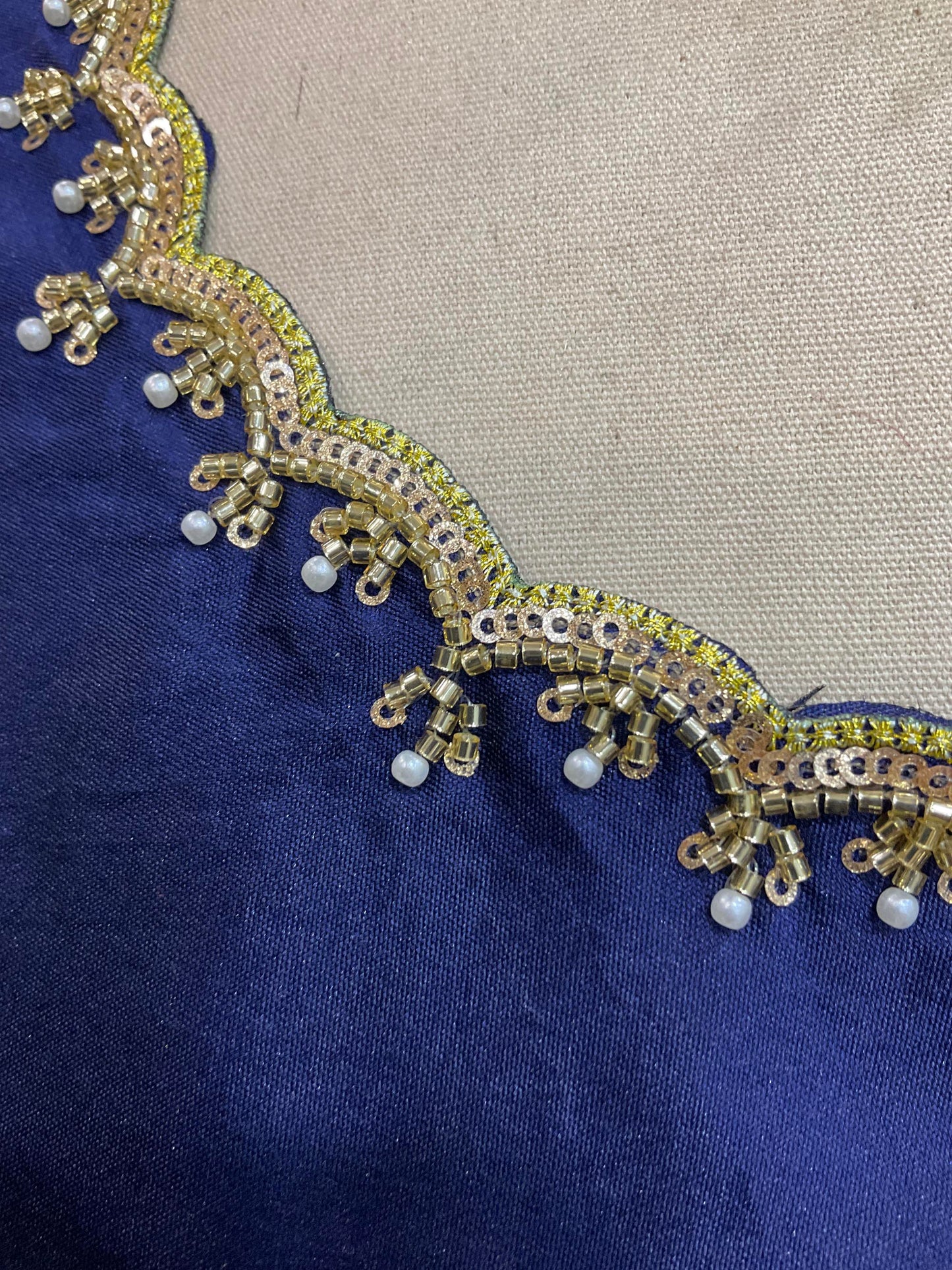 Beautiful South Indian Style Half Saree with (Hand Work) Beads Work Blouse and Dupatta for Women | Jyotiii