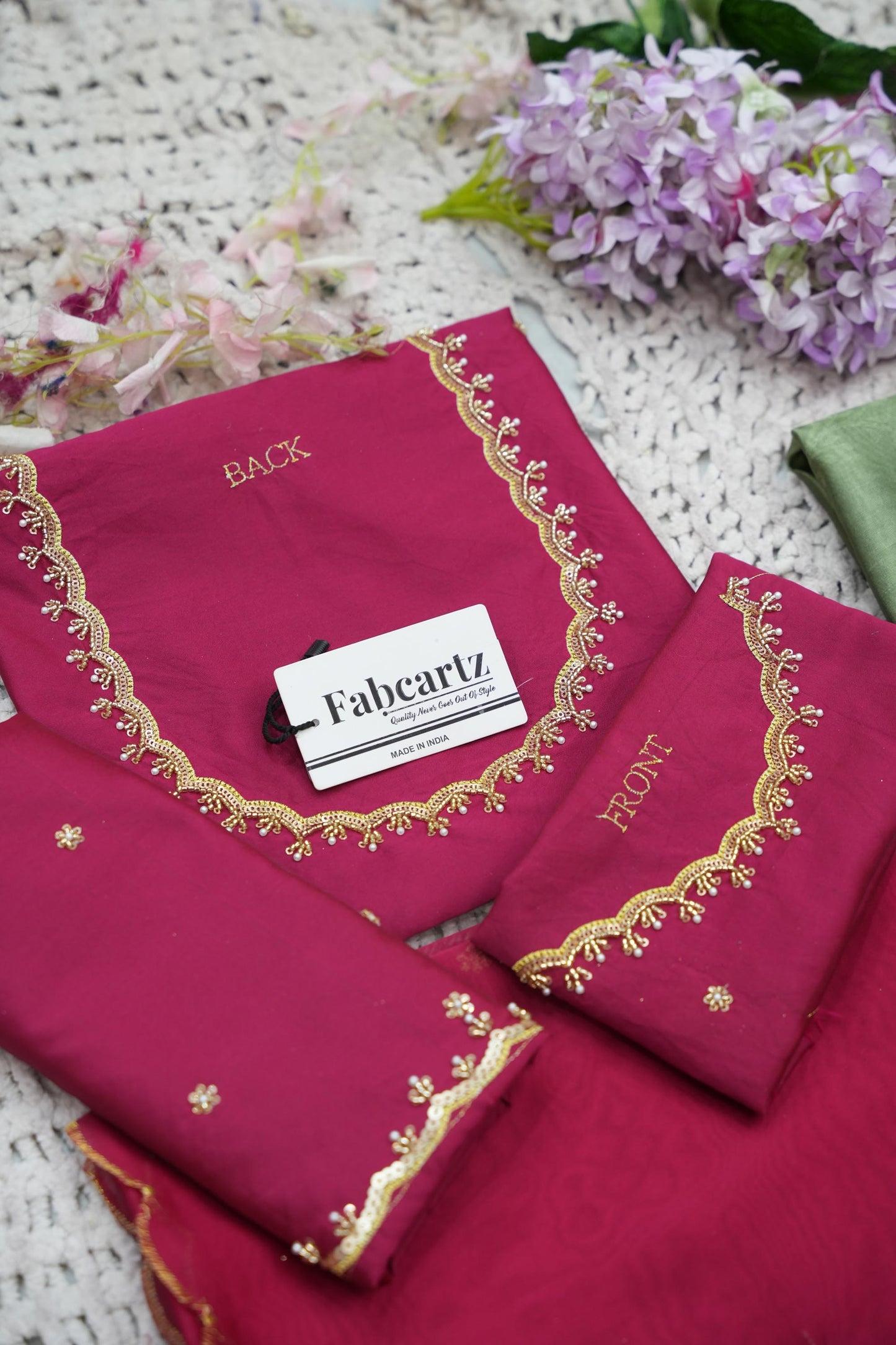 Beautiful South Indian Style Half Saree with (Hand Work) Beads Work Blouse and Dupatta for Women | Jyotiii