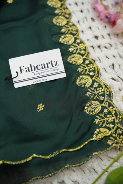 Beautiful South Indian Style Half Saree with (Hand Work) Beads Work Blouse and Dupatta for Women | Jyotiii