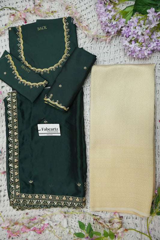 Beautiful South Indian Style Half Saree with Beads Work Blouse and Dupatta for Women | Sanskruti Kv