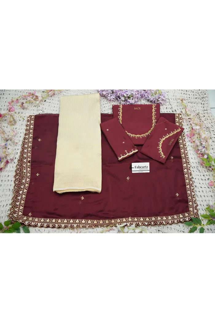 Beautiful South Indian Style Half Saree with Beads Work Blouse and Dupatta for Women | Sanskruti