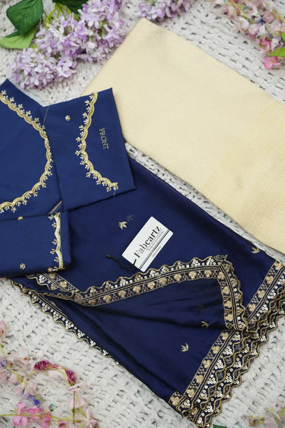 Beautiful South Indian Style Half Saree with Beads Work Blouse and Dupatta for Women | Sanskruti