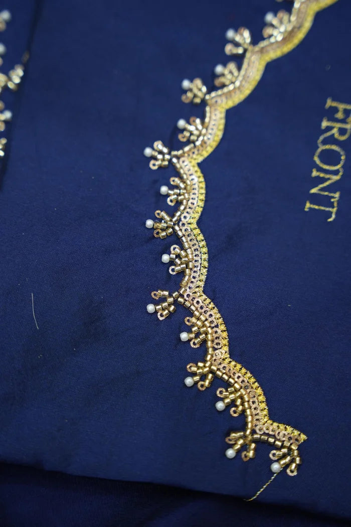 Beautiful South Indian Style Half Saree with Beads Work Blouse and Dupatta for Women | Sanskruti Kv