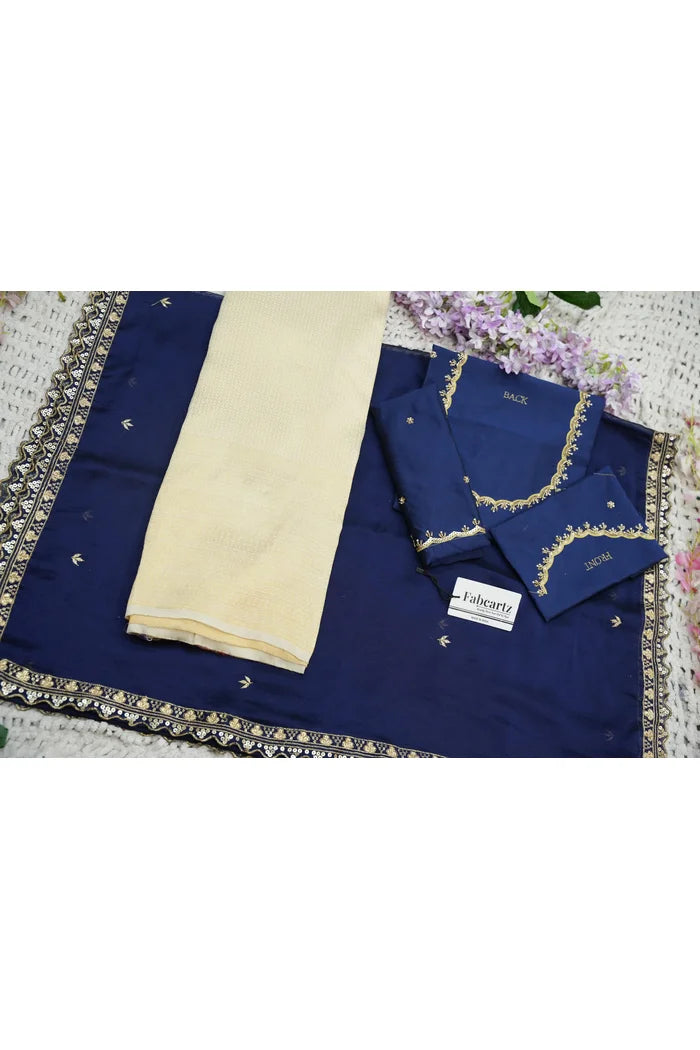Beautiful South Indian Style Half Saree with Beads Work Blouse and Dupatta for Women | Sanskruti Kv