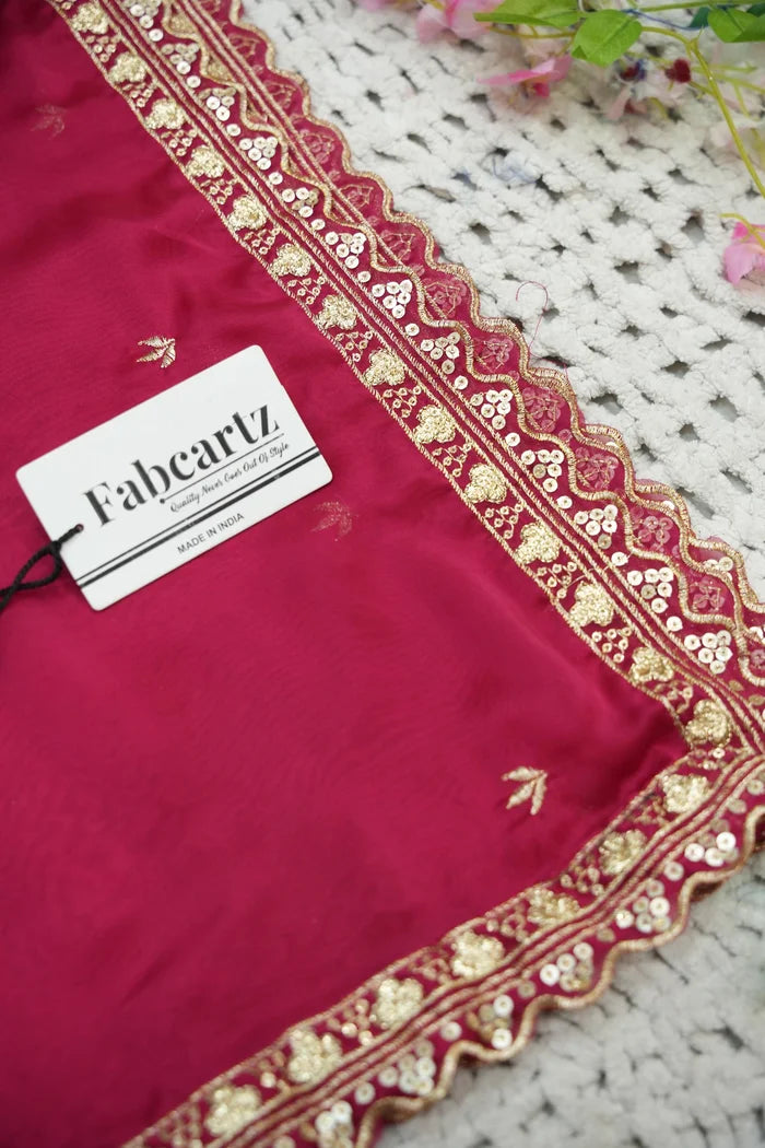 Beautiful South Indian Style Half Saree with Beads Work Blouse and Dupatta for Women | Sanskruti
