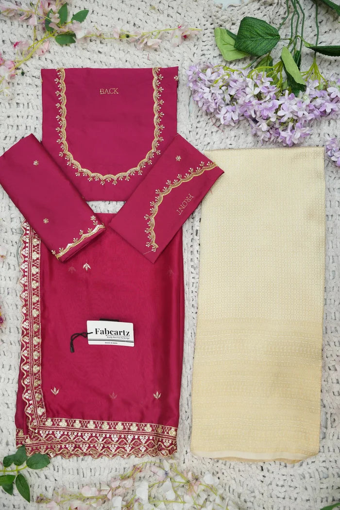 Beautiful South Indian Style Half Saree with Beads Work Blouse and Dupatta for Women | Sanskruti