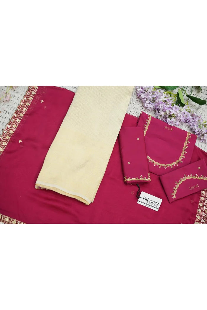 Beautiful South Indian Style Half Saree with Beads Work Blouse and Dupatta for Women | Sanskruti Kv