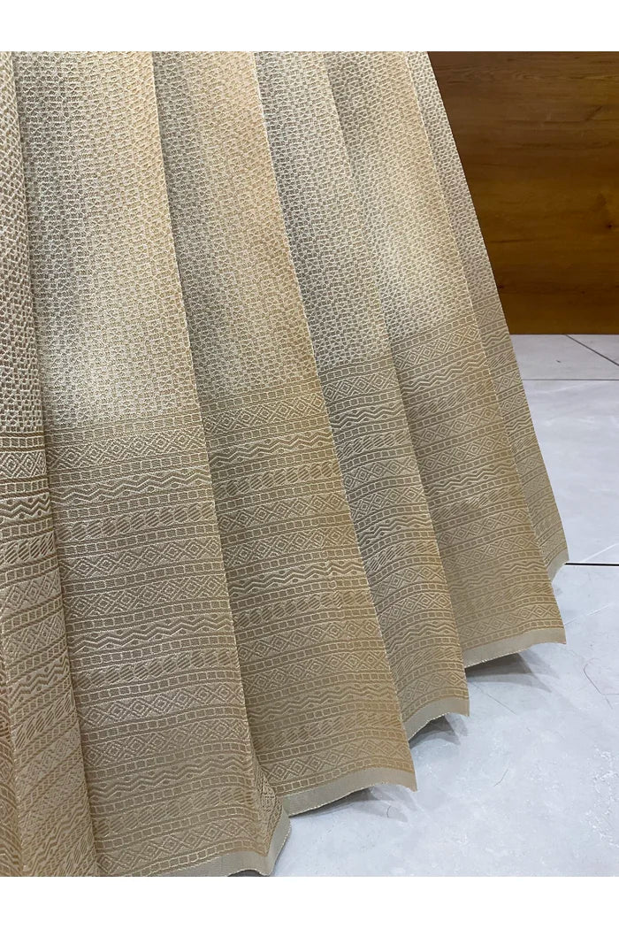 Beautiful South Indian Style Half Saree with Beads Work Blouse and Dupatta for Women | Sanskruti