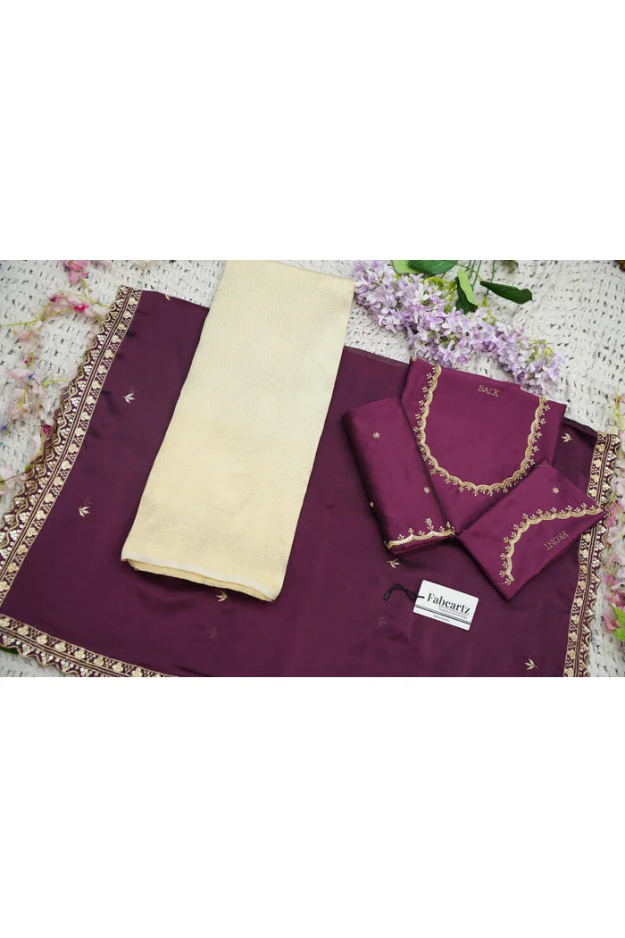 Beautiful South Indian Style Half Saree with Beads Work Blouse and Dupatta for Women | Sanskruti