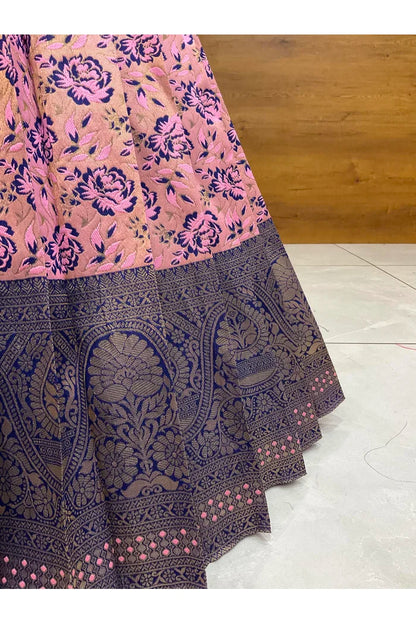 Beautiful South Indian Style Half Saree with Embroidery Blouse and Dupatta for Women | Atreyi