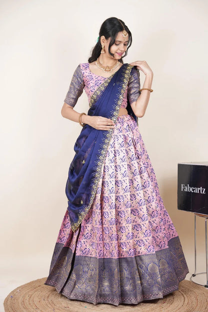 దక్షిణ భారత పండుగ సాంప్రదాయ హాఫ్ చీర (ఛవి) 