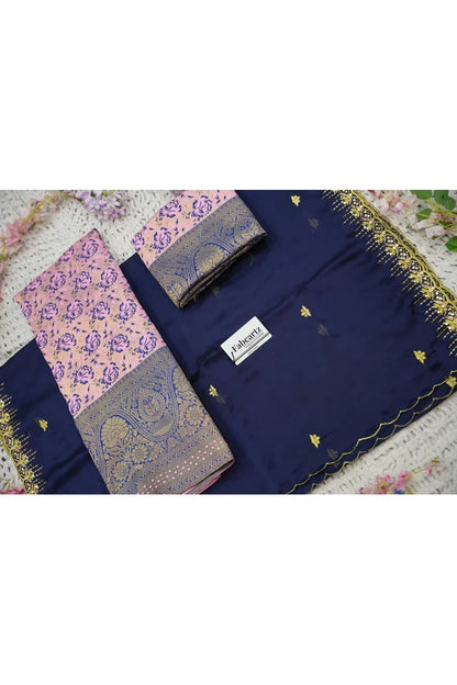 Beautiful South Indian Style Half Saree with Embroidery Blouse and Dupatta for Women | Atreyi