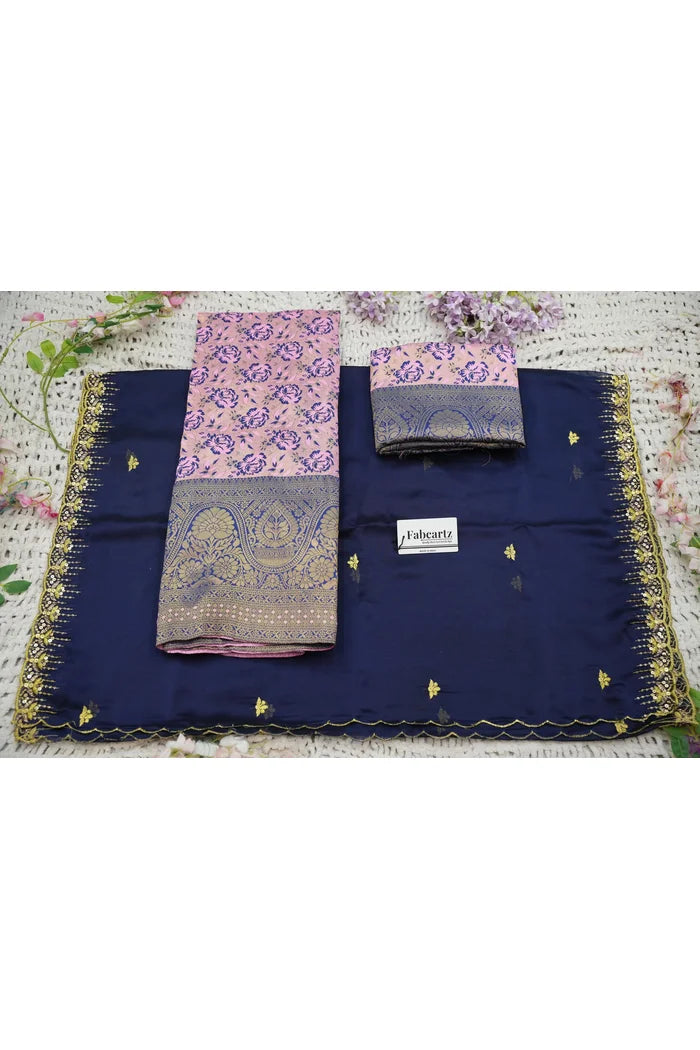 Beautiful South Indian Style Half Saree with Embroidery Blouse and Dupatta for Women | Atreyi