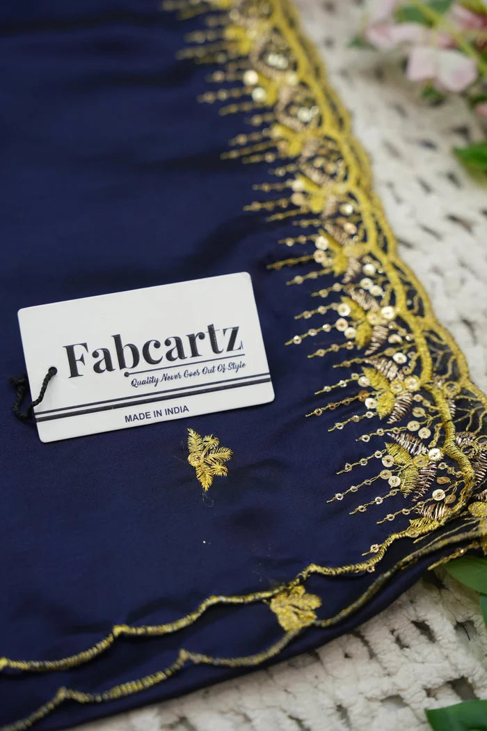Beautiful South Indian Style Half Saree with Embroidery Blouse and Dupatta for Women | Atreyi