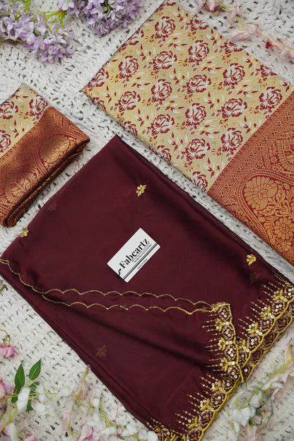 Beautiful South Indian Style Half Saree with Embroidery Blouse and Dupatta for Women | Atreyi