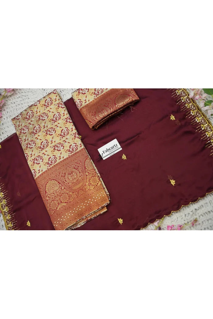 Beautiful South Indian Style Half Saree with Embroidery Blouse and Dupatta for Women | Atreyi